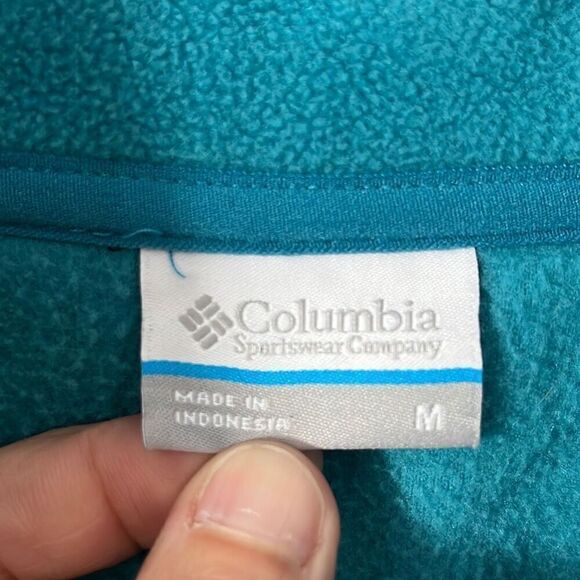 COLUMBIA Blue & Black Half Zip Fleece Top Jacket Size Medium - Picture 5 of 6